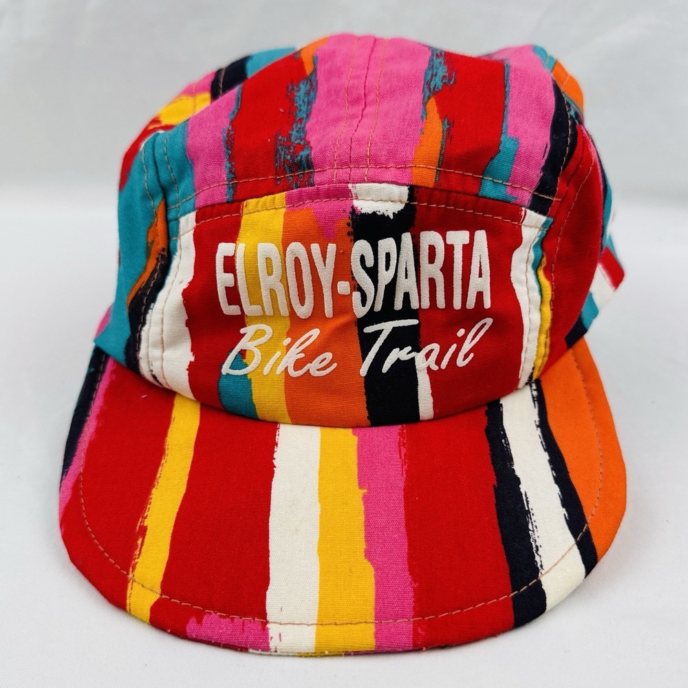 Vintage 80s Elroy Sparta Bike Trail 5 Panel Cycling Cap Painter Hat USA